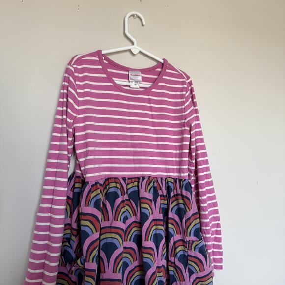 Hanna Andersson Dress Girls Size 10 Colorful Spring Striped Rainbow Pockets - Picture 2 of 6